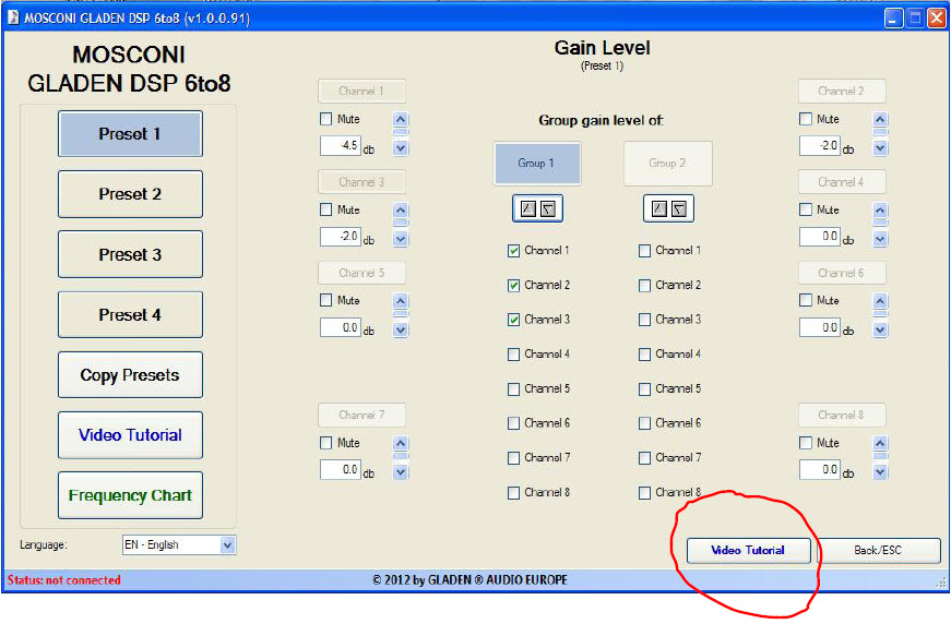 Gladen dsp 6to8 control panel 15